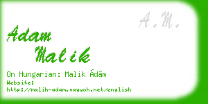 adam malik business card